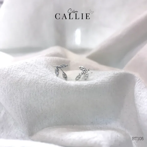 BT105 - Bông tai bạc Callie Silver chiếc lá