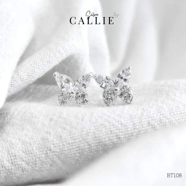 BT108 - Bông tai bạc Callie Silver bươm bướm lớn