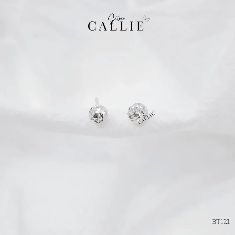 BT121 - Bông tai bạc Callie Silver bi tròn