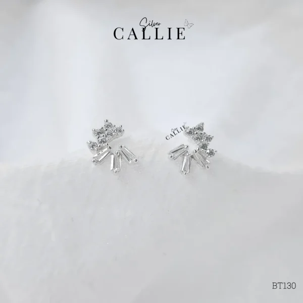 BT130 - Bông tai bạc Callie Silver đính đá