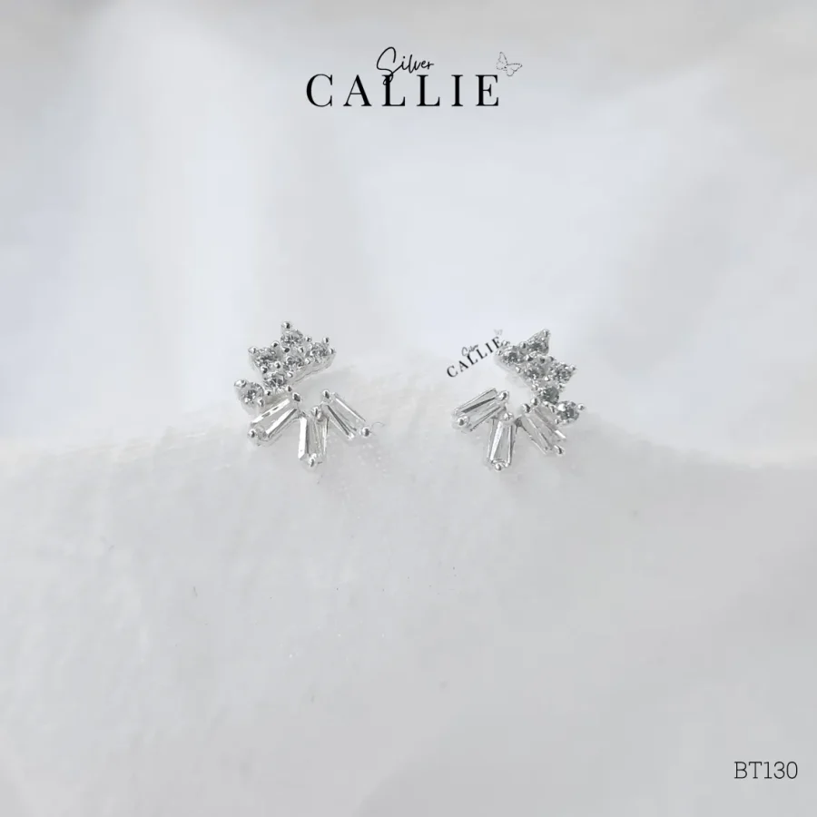 BT130 - Bông tai bạc Callie Silver đính đá