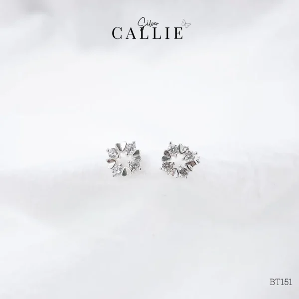 BT151 - Bông tai bạc Callie Silver lá hoa