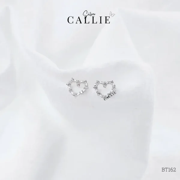 BT162 - Bông tai bạc Callie Silver trái tim