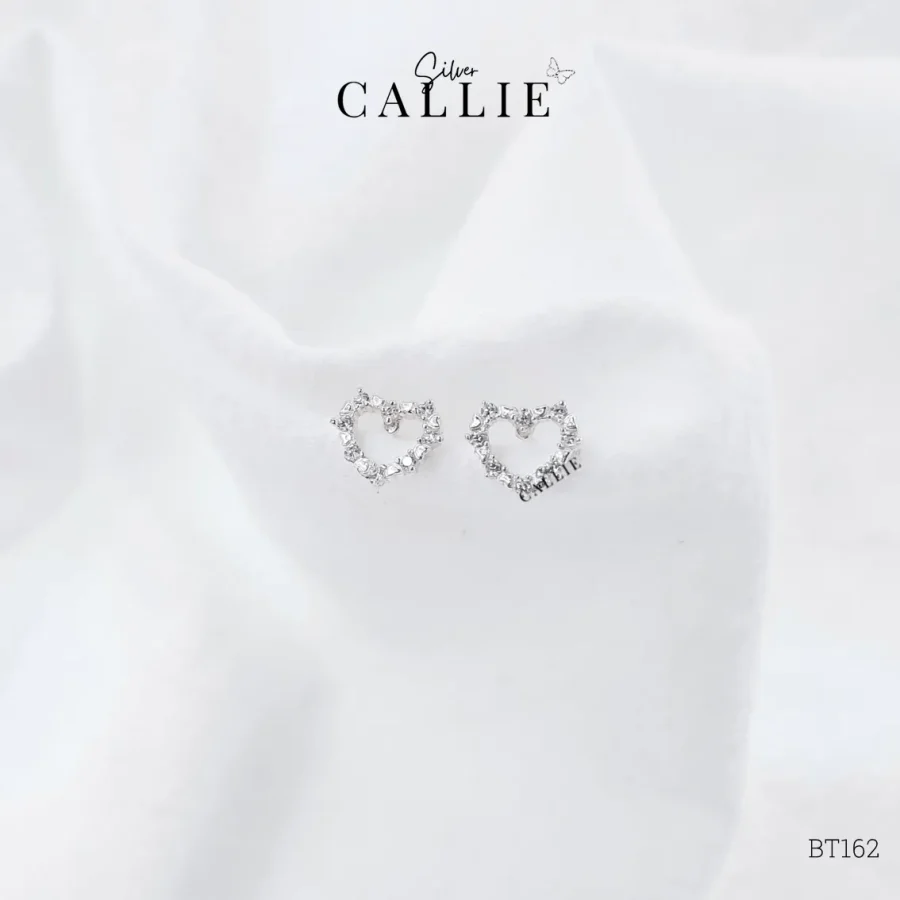 BT162 - Bông tai bạc Callie Silver trái tim