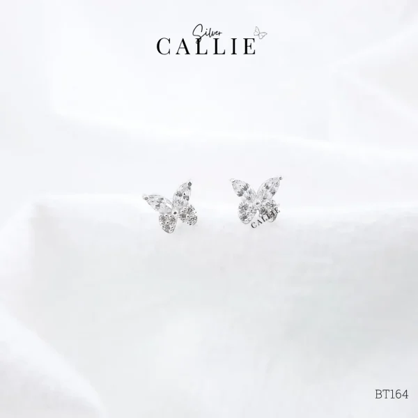 BT164 - Bông tai bạc Callie Silver bướm thiết kế không dây