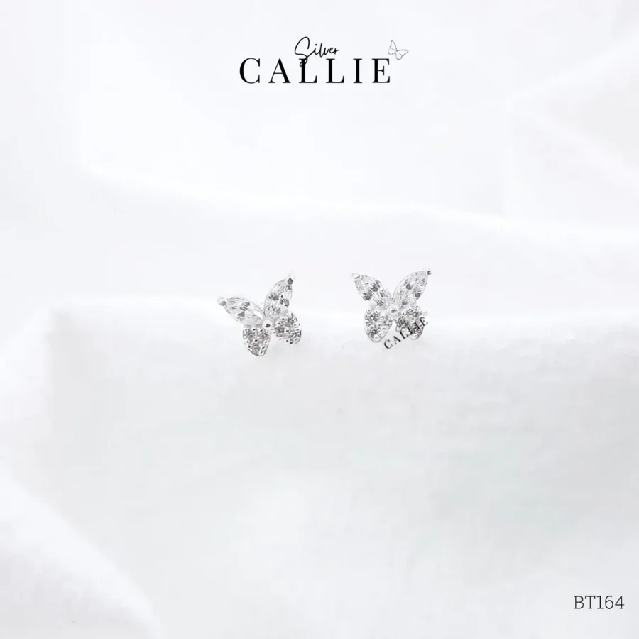 BT164 - Bông tai bạc Callie Silver bướm thiết kế không dây