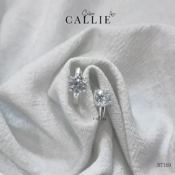 BT169 - Khoen bạc Callie Silver 1 viên chủ 5li