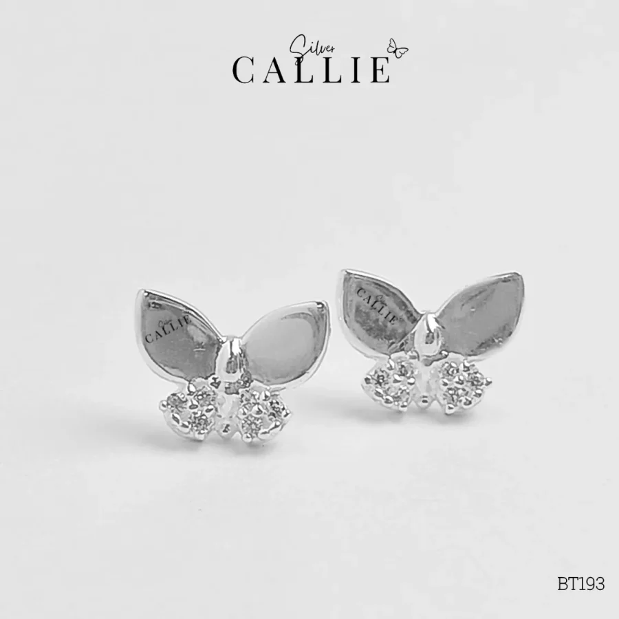 BT193 - Bông tai bạc Callie Silver bươm bướm đính đá