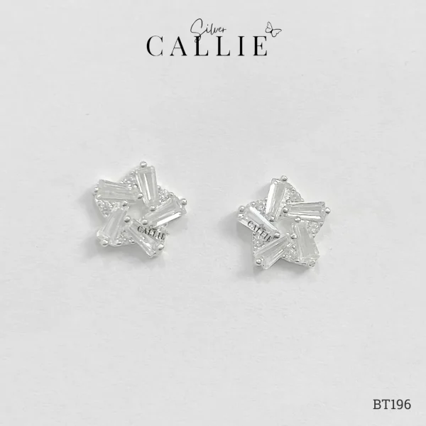 BT196 - Bông tai bạc Callie Silver ngôi sao đá