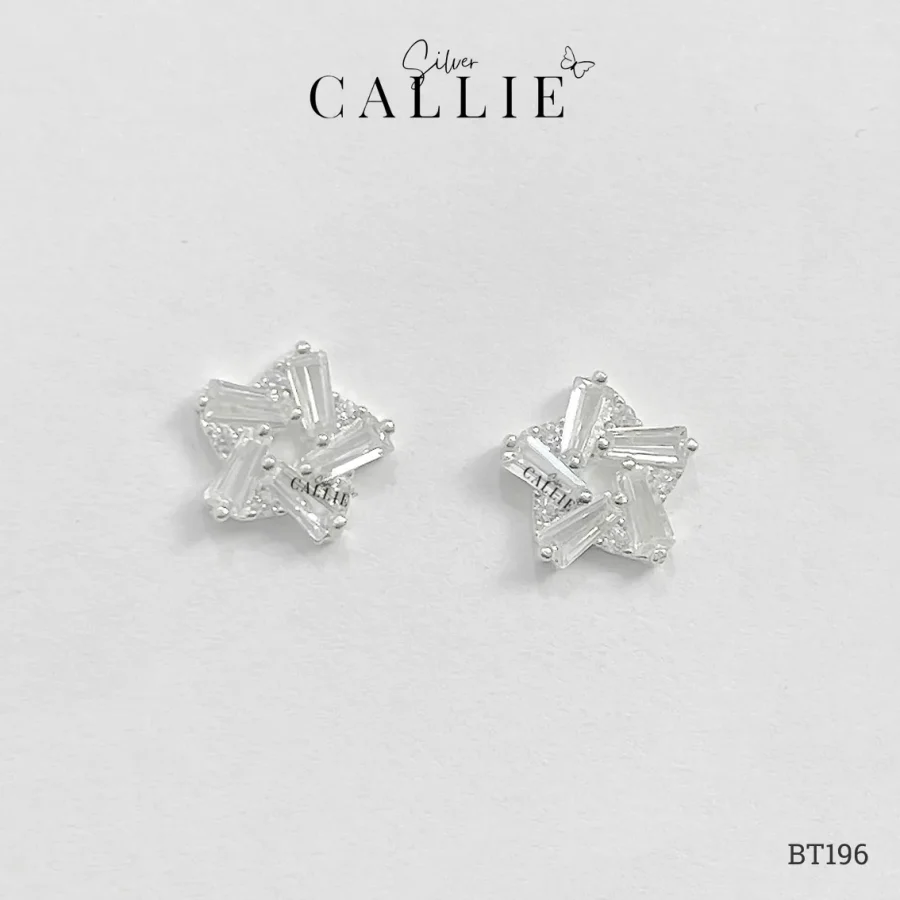 BT196 - Bông tai bạc Callie Silver ngôi sao đá