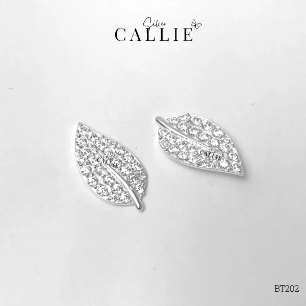 BT202 - Bông Tai Bạc Thiết Kế Callie Silver Hình Lá