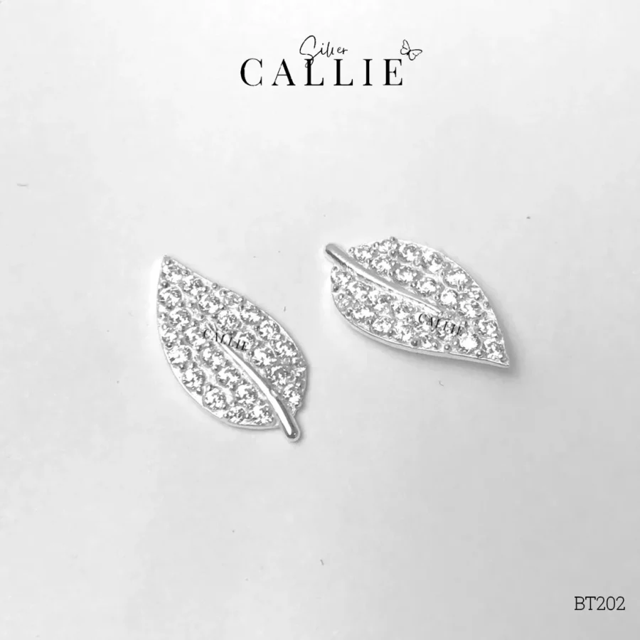 BT202 - Bông Tai Bạc Thiết Kế Callie Silver Hình Lá