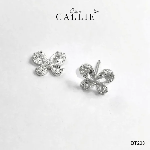 BT203 - Bông tai bạc Callie Silver bướm đính đá