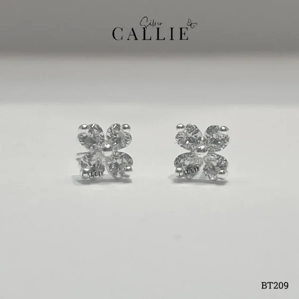 BT209 - BÔNG TAI BẠC CALLIE SILVER CỎ 4 LÁ