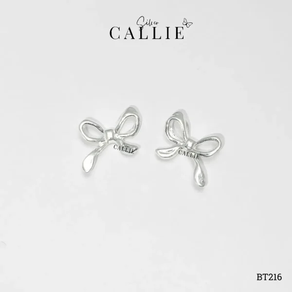 BT216 - Bông tai bạc Callie Silver hình nơ