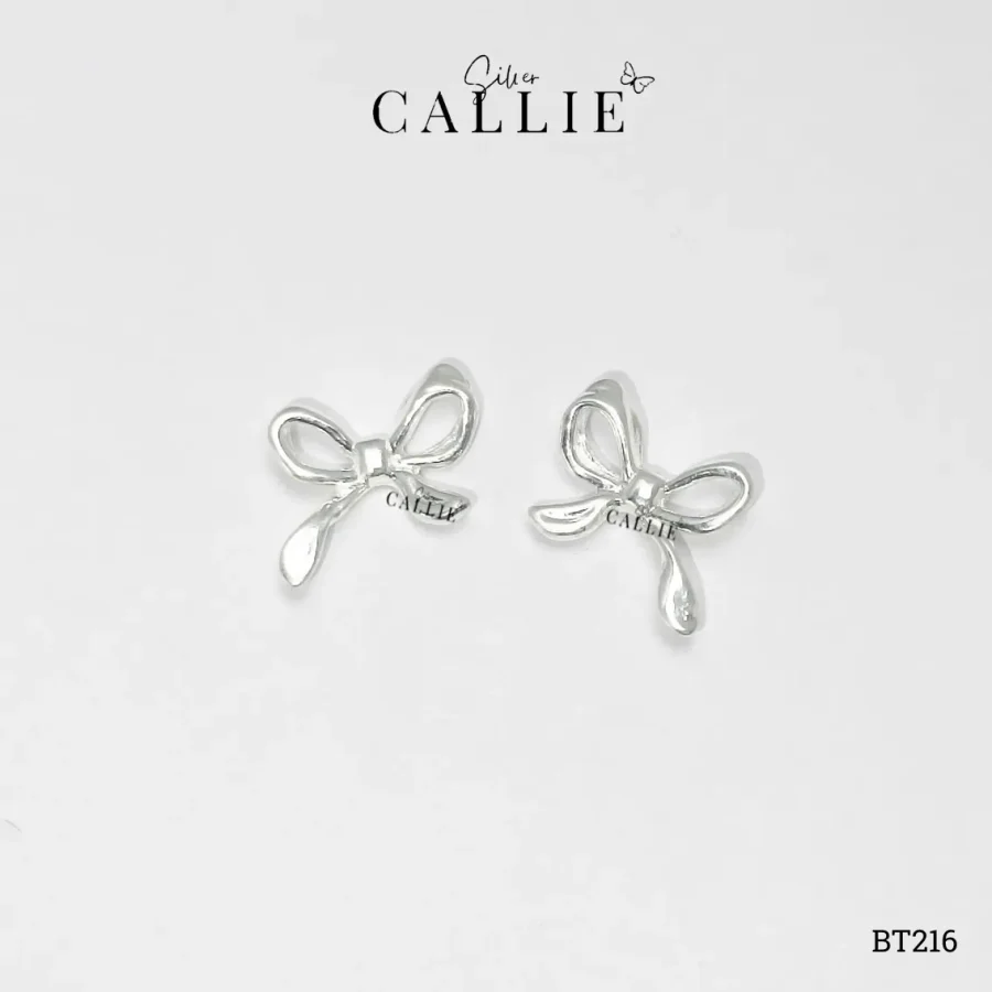 BT216 - Bông tai bạc Callie Silver hình nơ