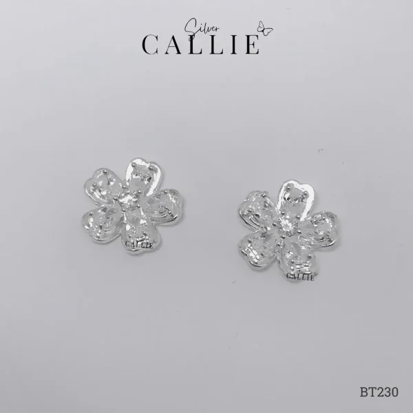 BT230 - Bông Tai Bạc Callie Silver Hoa Đính Đá