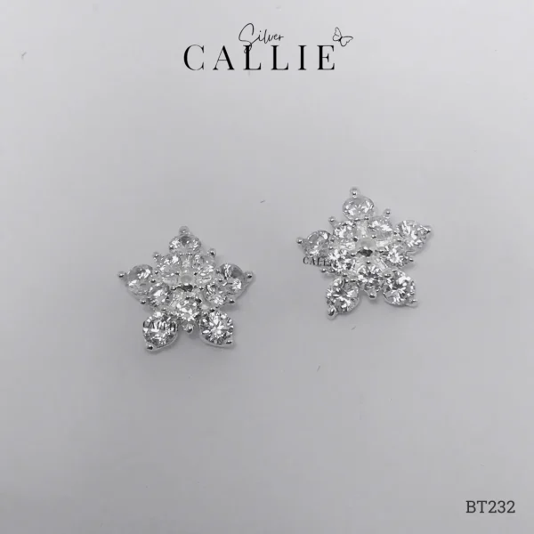 BT232 - Bông Tai Bạc Callie Silver Hoa Tuyết