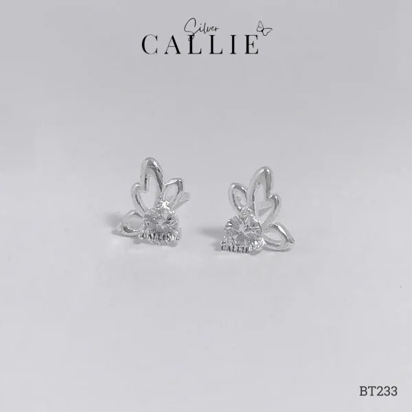 BT233 - Bông Tai Bạc Callie Silver Bướm 1 Viên Chủ