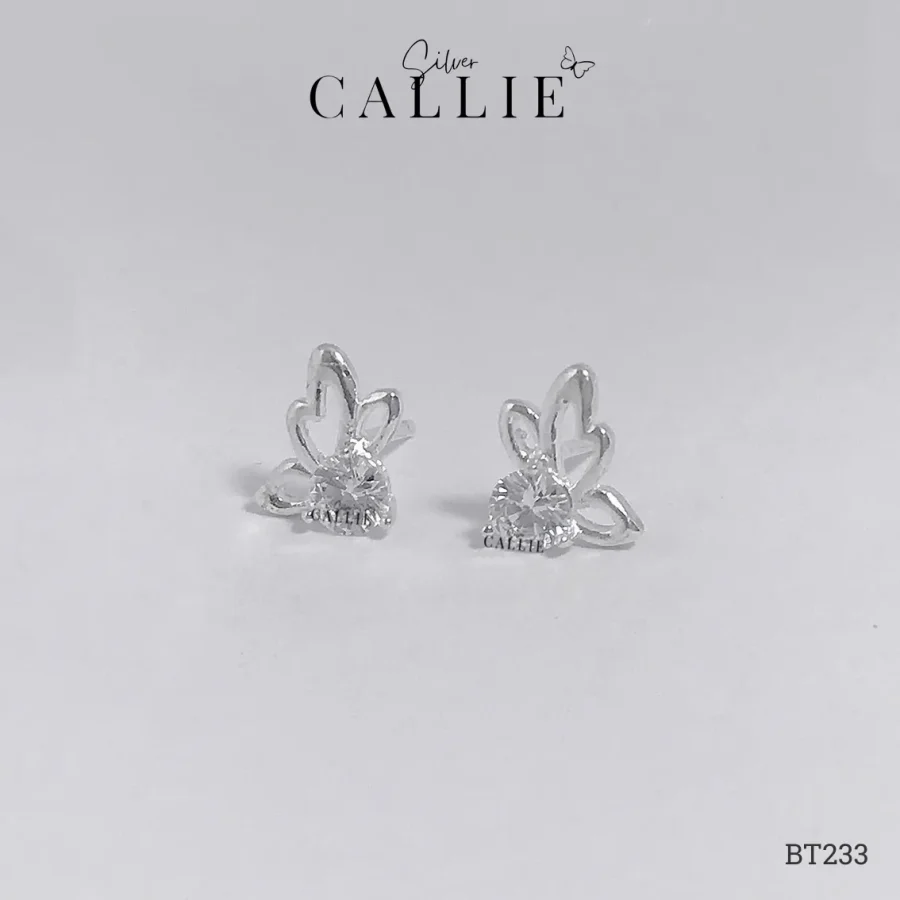 BT233 - Bông Tai Bạc Callie Silver Bướm 1 Viên Chủ