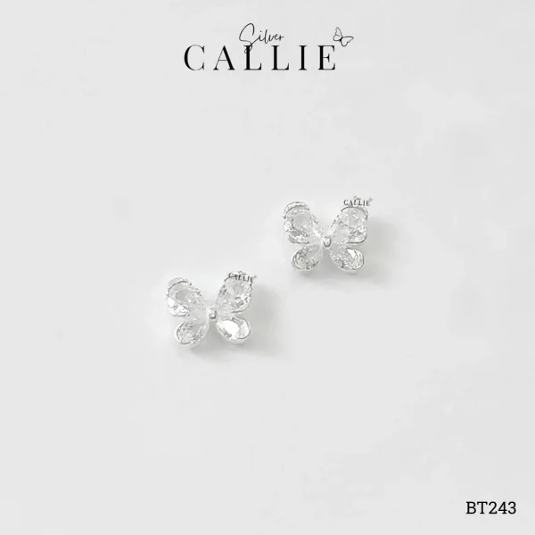 BT243 - Bông Tai Bạc Callie Silver Bướm Đính Đá