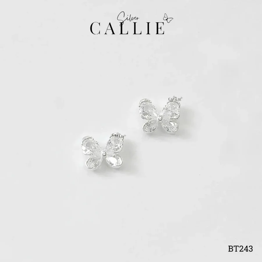 BT243 - Bông Tai Bạc Callie Silver Bướm Đính Đá