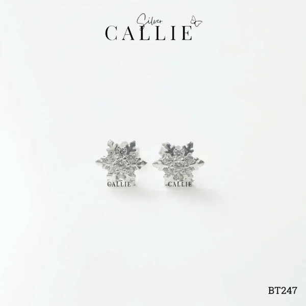 BT247 - Bông tai bạc Callie Silver bông tuyết đính đá