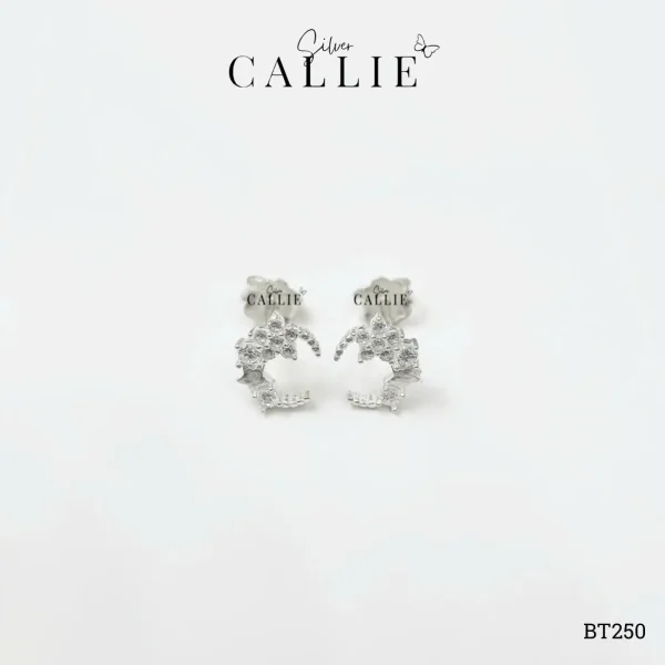 BT250 - Bông tai bạc Callie Silver trăng sao và hoa
