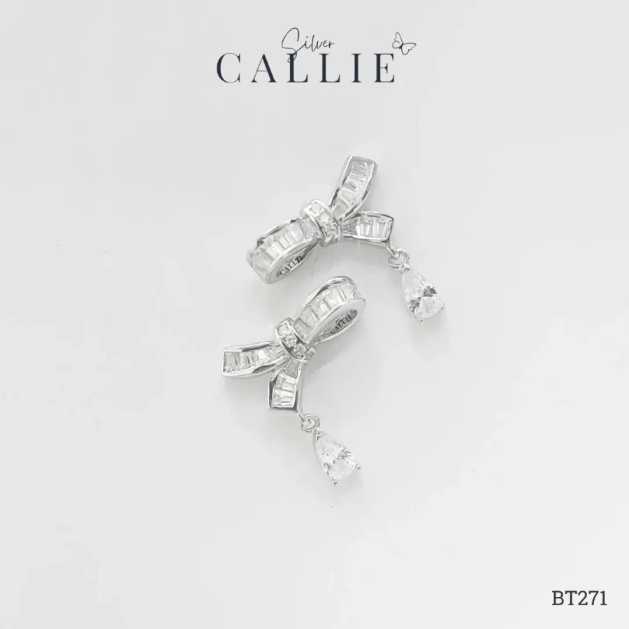 BT271 - Bông Tai Bạc Callie Silver Cô Dâu