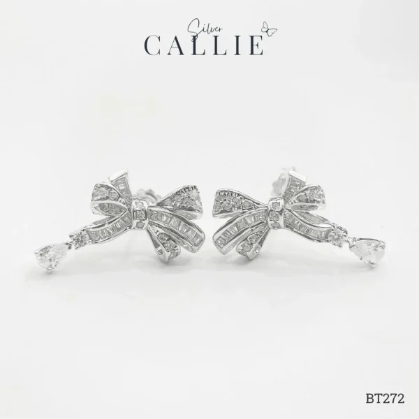 BT272 - Bông Tai Bạc Callie Silver Cô Dâu