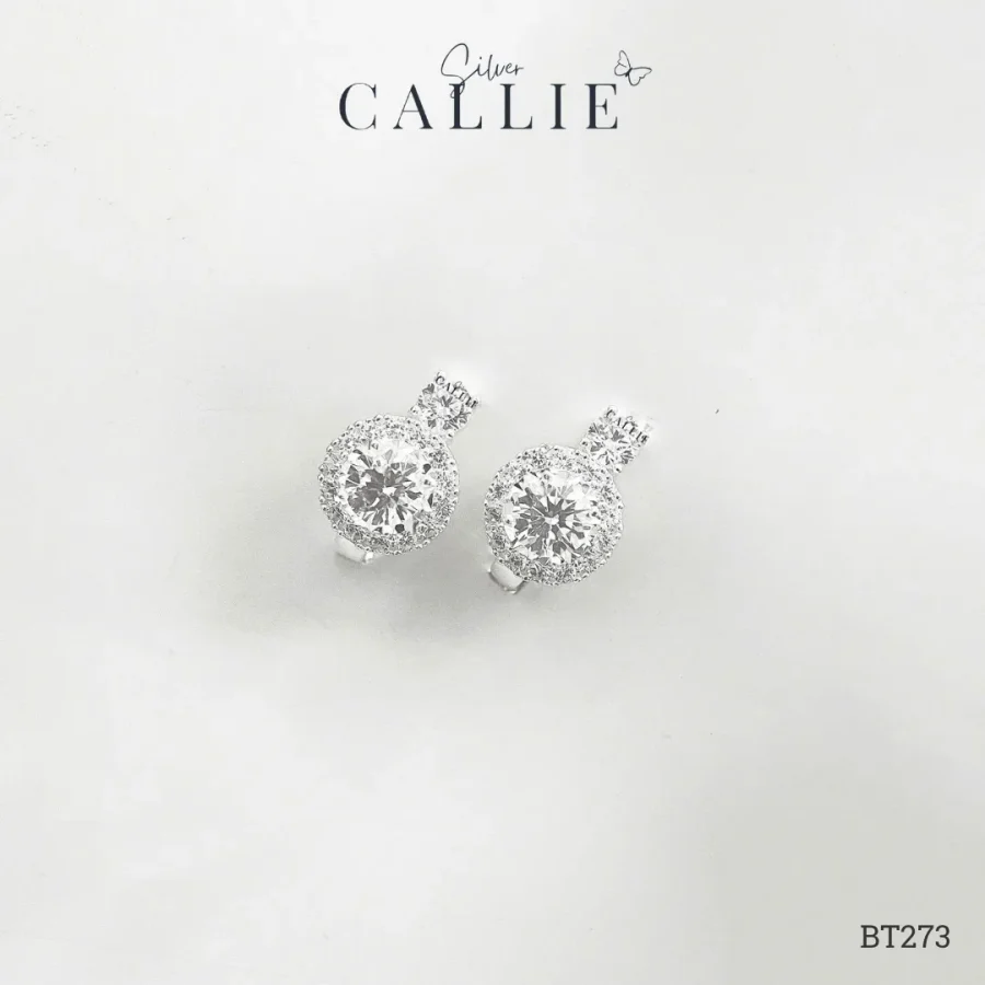 BT273 - Bông Tai Bạc Callie Silver Cô Dâu