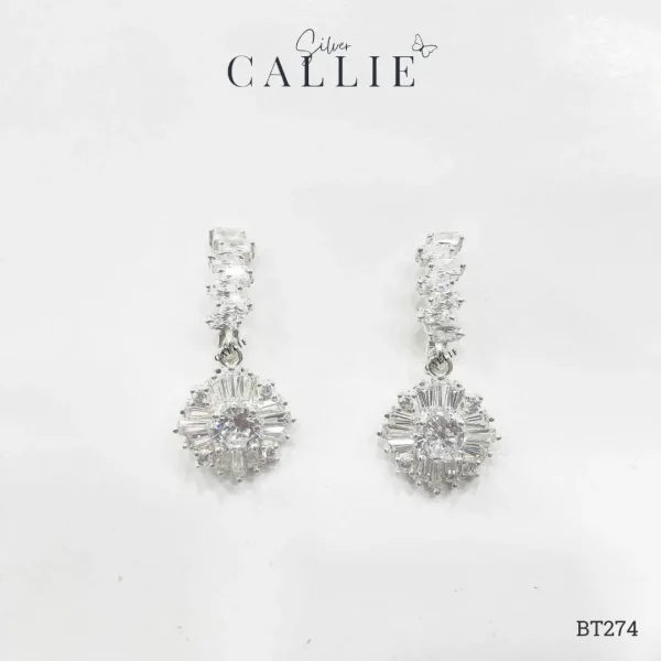 BT274 - Bông Tai Bạc Callie Silver Cô Dâu