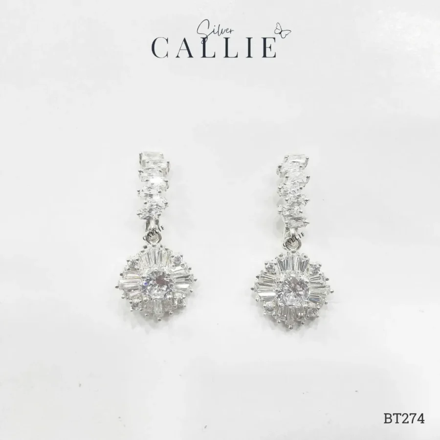 BT274 - Bông Tai Bạc Callie Silver Cô Dâu