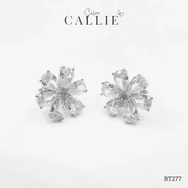 BT277 - Bông Tại Bạc Callie Silver Cô Dâu Hoa Anh Đào
