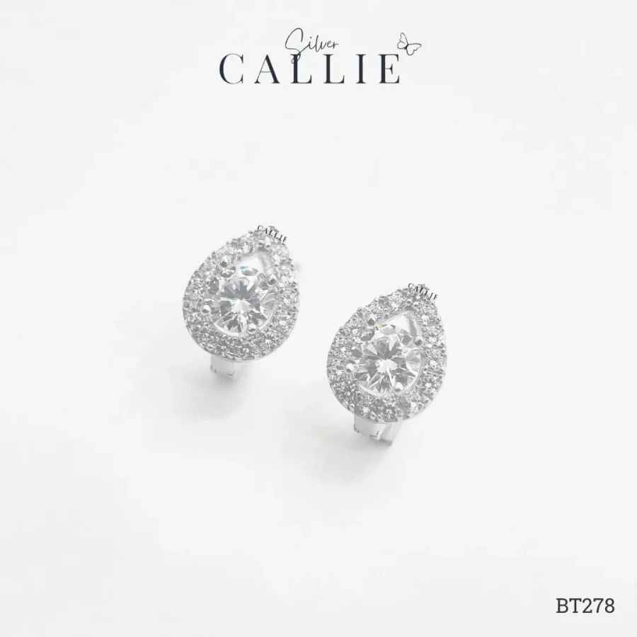 BT278 - Bông Tại Bạc Callie Silver Cô Dâu