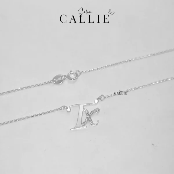 Dây Chuyền Bạc Thiết Kế Callie Silver Theo Tên Đính Đá