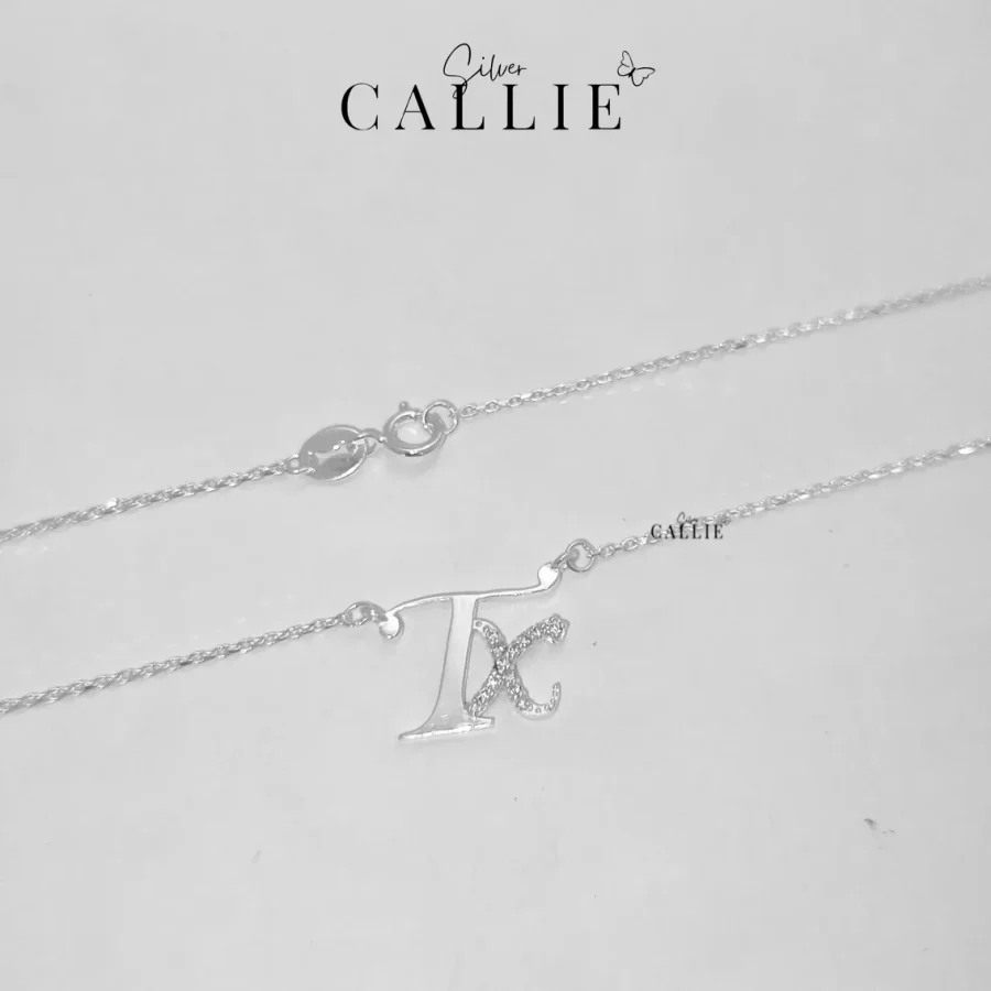 Dây Chuyền Bạc Thiết Kế Callie Silver Theo Tên Đính Đá