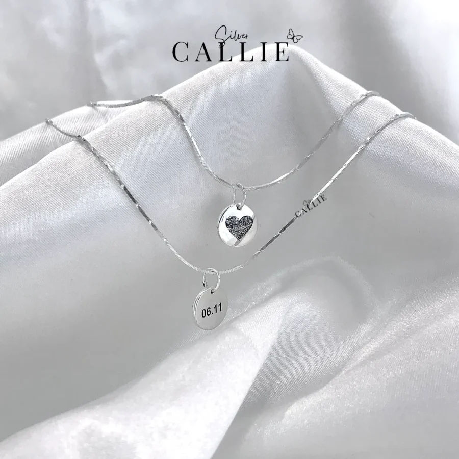 Dây chuyền bạc đôi thiết kế Callie Silver