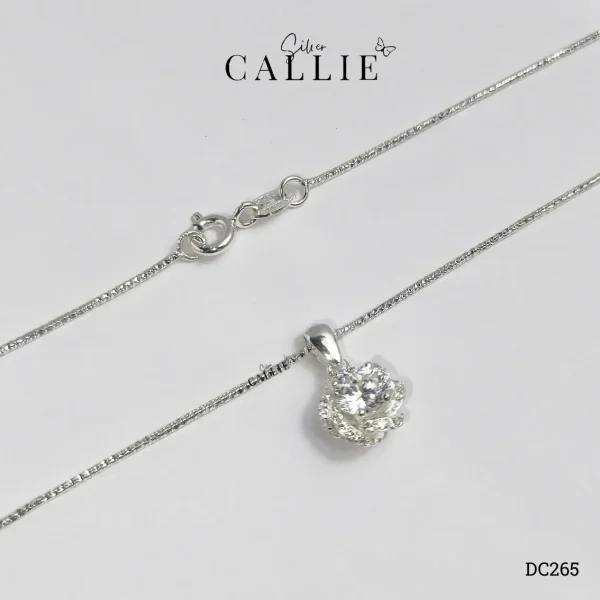 DC265 - Dây Chuyền Bạc Thiết Kế Callie Silver Hoa Hồng Đính Đá