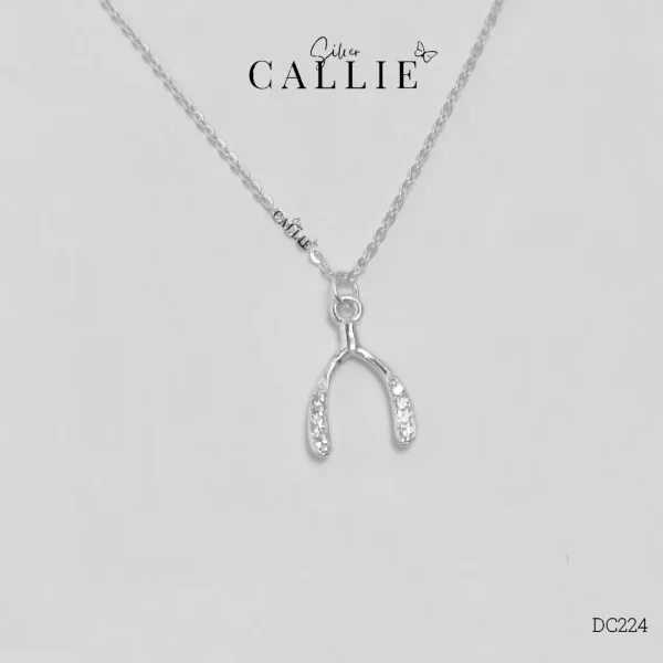 DC224 - Dây chuyền bạc thiết kế Callie Silver mặt cây đính đá