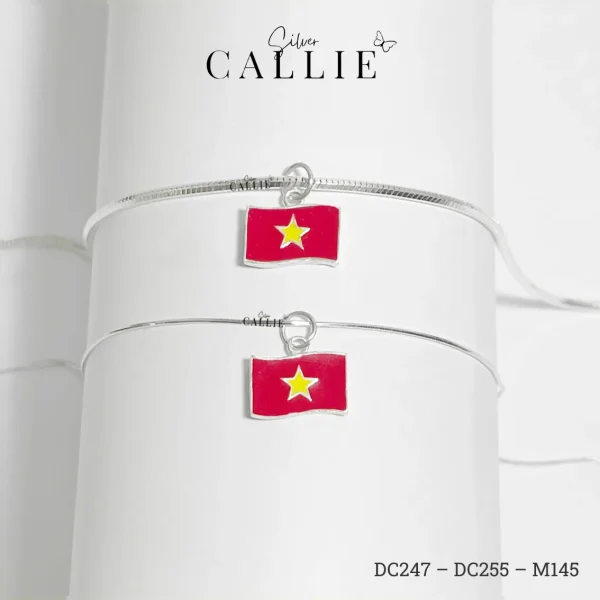 DC247 - DC255: Dây chuyền bạc Callie Silver hình cờ Việt Nam
