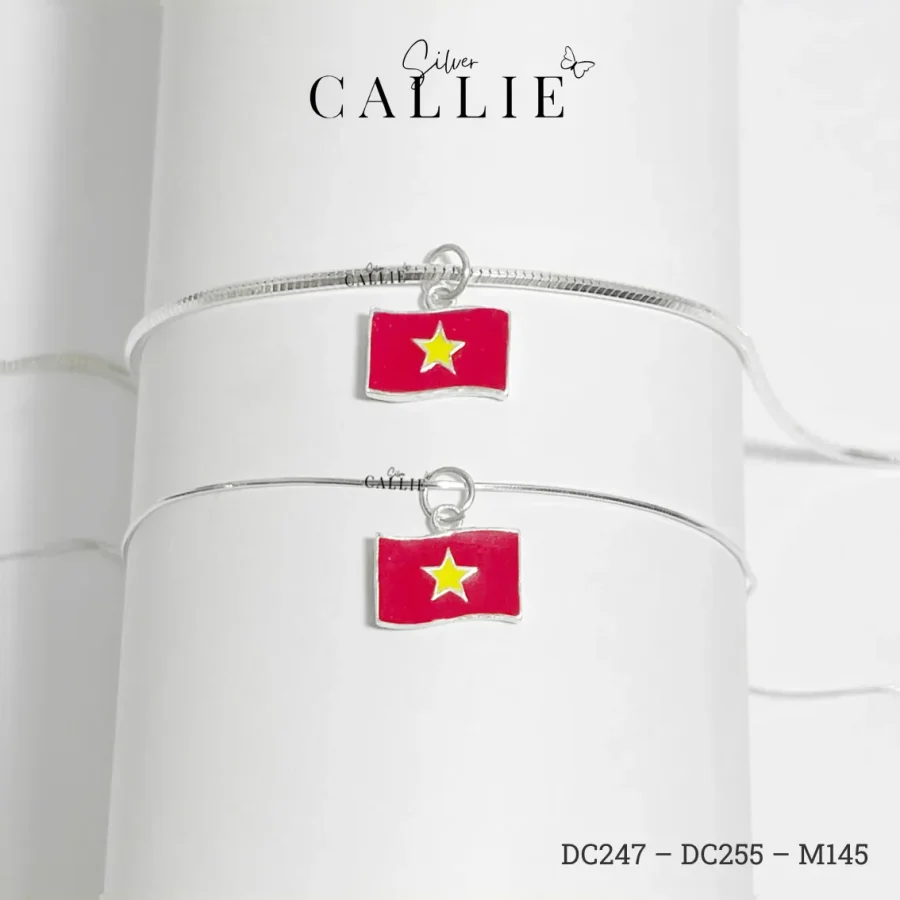 DC247 - DC255: Dây chuyền bạc Callie Silver hình cờ Việt Nam