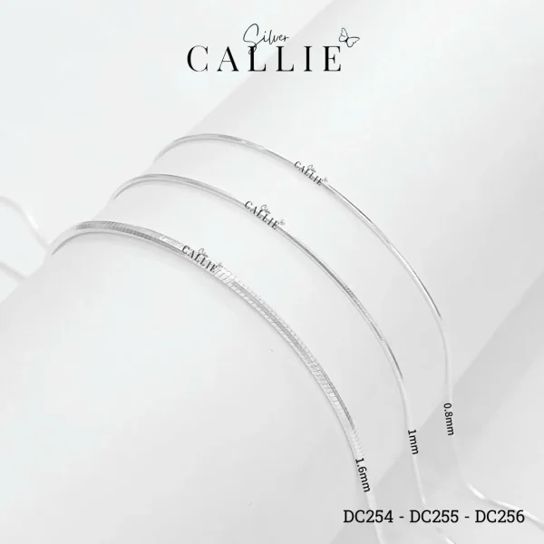 DC254 - DC255 - DC256: Dây Chuyền Bạc Callie Silver Dạng Mì