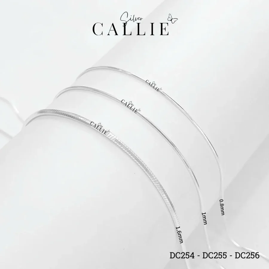 DC254 - DC255 - DC256: Dây Chuyền Bạc Callie Silver Dạng Mì