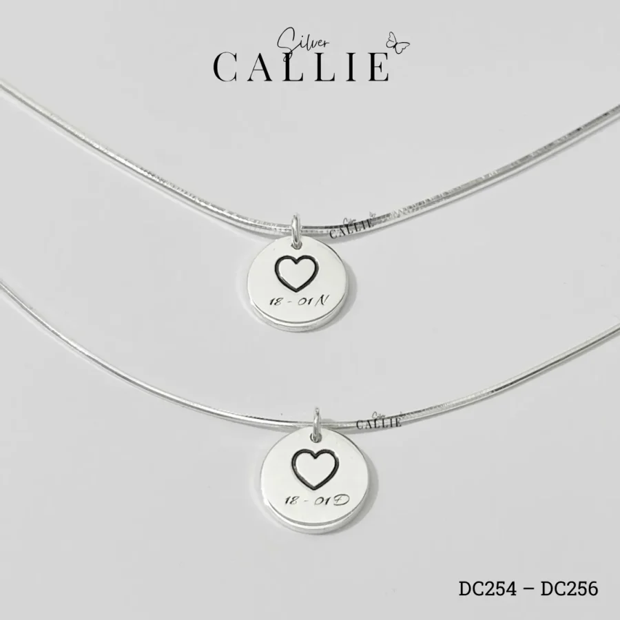 DC254 - DC256: Dây chuyền bạc Callie Silver mặt tròn dây mì