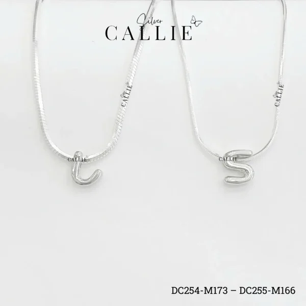 DC254 - DC255: Dây Chuyền Đôi Bạc Callie Silver Mặt Chữ Cái