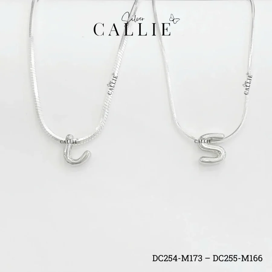 DC254 - DC255: Dây Chuyền Đôi Bạc Callie Silver Mặt Chữ Cái