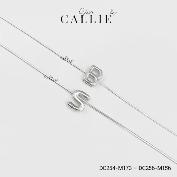 DC254 - DC256: Dây Chuyền Đôi Bạc Callie Silver Mặt Chữ Cái