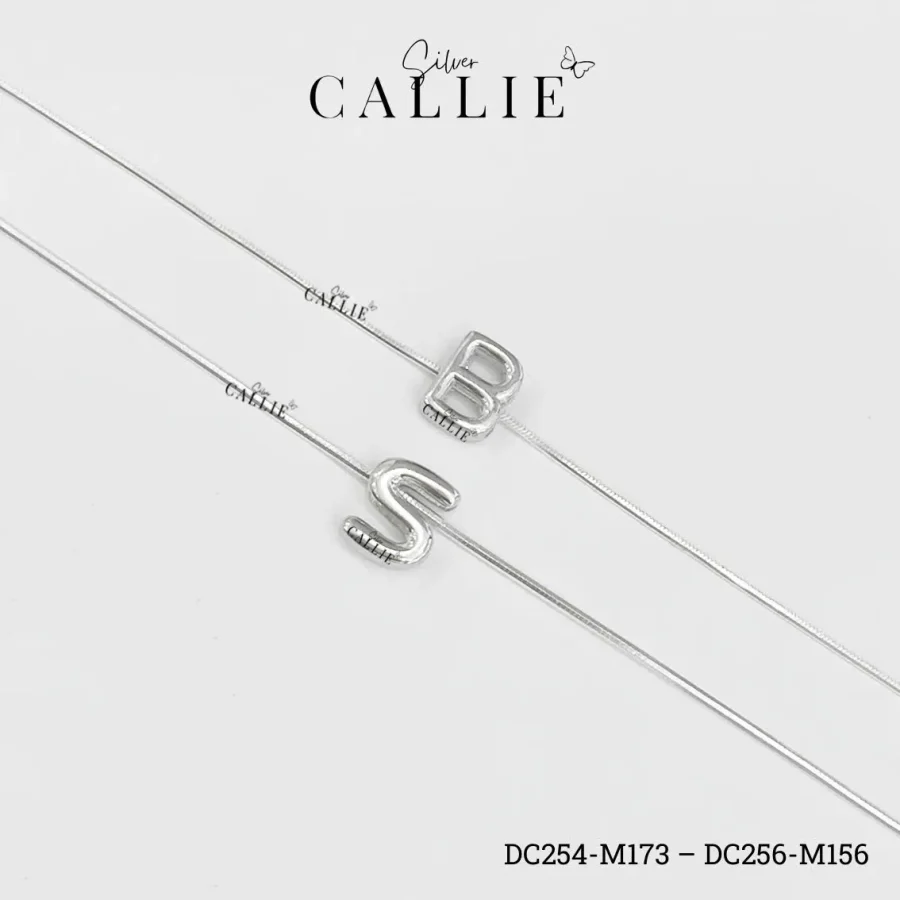 DC254 - DC256: Dây Chuyền Đôi Bạc Callie Silver Mặt Chữ Cái