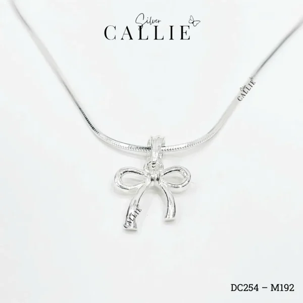 DC254 - M192: Dây chuyền bạc Callie Silver nơ ruy băng trơn